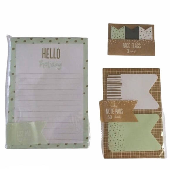 Christmas Dots Hello Holiday Stationery Set Notepad List Sticky Notes Page Flags - Picture 1 of 4